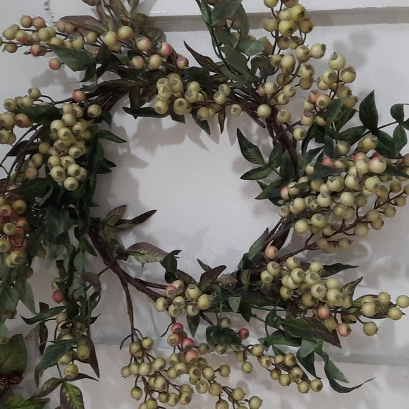 Wreath Rose Hip Clusters Leaves Spring Summer Everyday Home Door Wall Decor - Picture 1 of 3